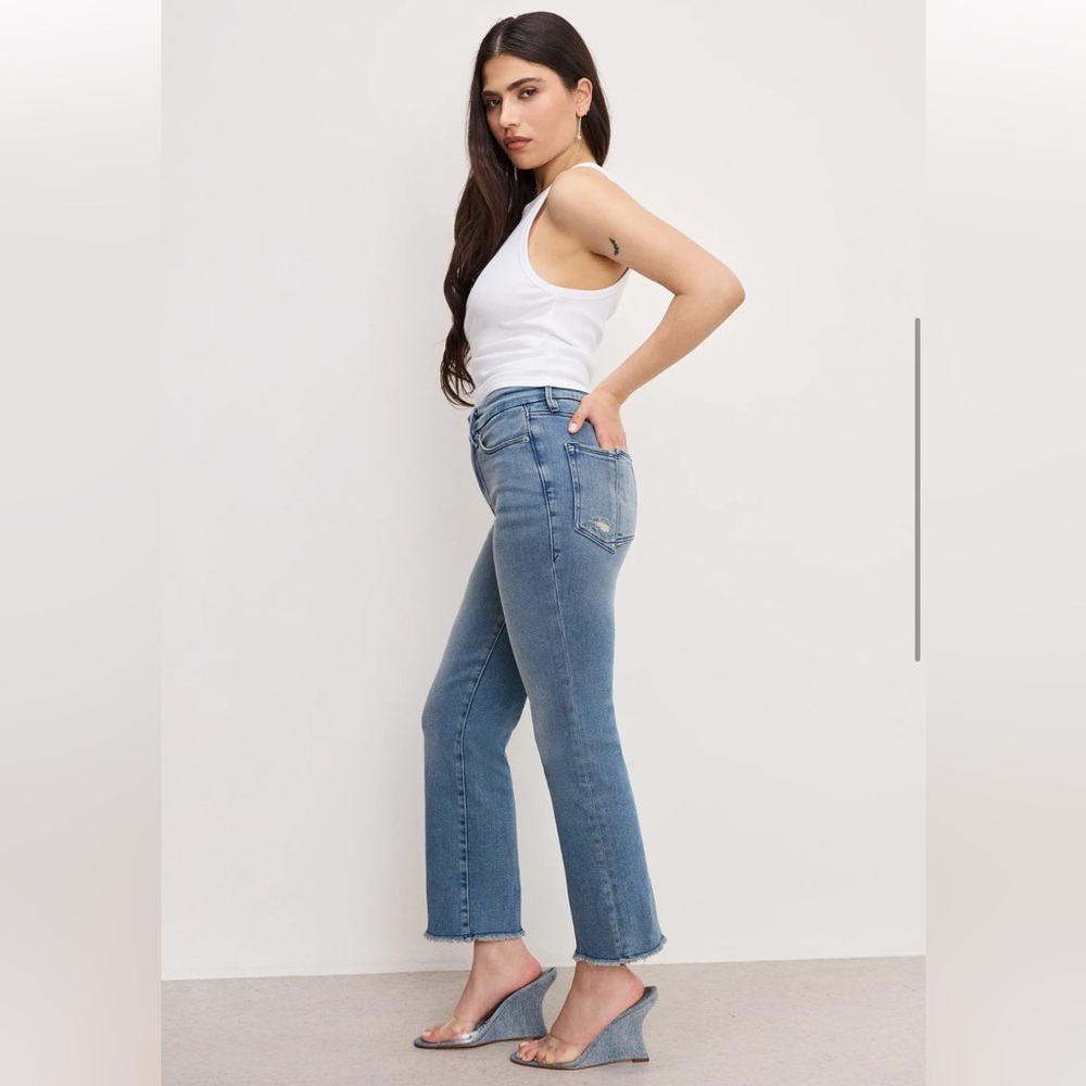 NWOT Good American Good Petite Straight Jeans Size 15 - Picture 2 of 6